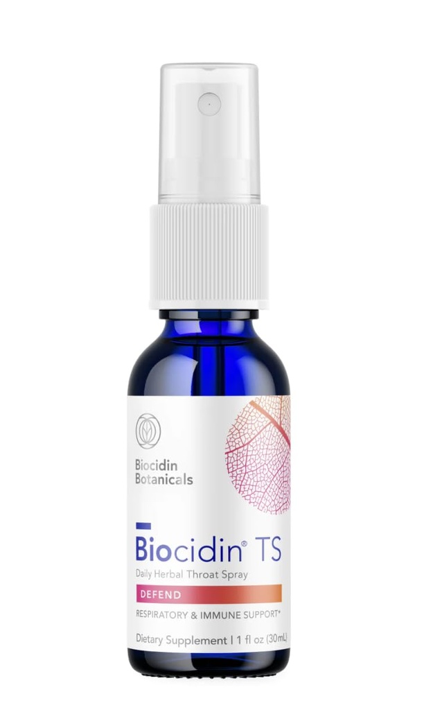 Biocidin Throat Spray - Halstumbing Spray til immunforsvar med Biocidin Blend - Klinisk researched, Fast- Actioning for Sæsonstøtte eller Rejser - Support Øvre luftveje (1 fl oz)