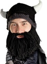 Beard Head Viking Looter - Original håndlavet Knit hjelm og flytbar sort skæg