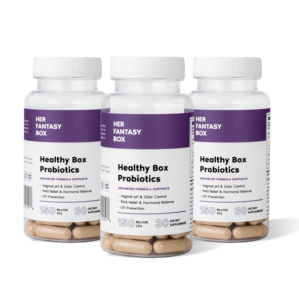 Hendes fantasiboks er 124; sund boks Probiotika 3 Pack