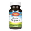Carlson - Chelated Mangan, 20 mg, Superior Absorption, Sund Metabolisme, Knoglestøtte & Hjerne Sundhed, 100 tabletter