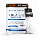 Godkendte videnskab Creatinine monohydrat pulver med BioPerine - understøtter Lean Muscle Growth and Recovery - 60 Servering - 5g Per Servering - Unflavored - Non- GMO, Vegan