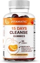 Vitamatisk 15-dages rengøring Gummier, Senna, Cascara, Psyllium, Flaxseed, Aloe Vera, Lakrids, MCT, Probiotika