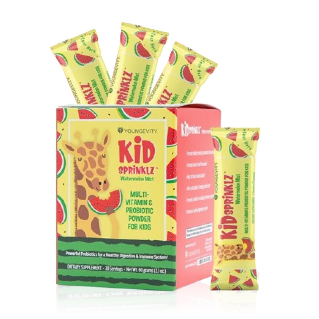 Youngevity Kidsprinklz Watermelon Mist Multi- vitamin Powder - Kids Multivitamin & Toddler Multivitamin - Vitaminer, mineraler, & Probiotika - 30 Servere