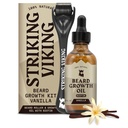 Striking Viking Beard Growth Oil - 2 fl oz, Pack of 1, Vanilla - Thickening Beard Oil med Jojoba & Argan Extracts - fremmer facial hårvækst & mål Patchy områder - Biotin befæstede
