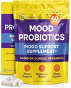 InnovixLabs Mood Probiotic for Women & Men, Clinically Studied fordøjelsestilskud & Mood Support, Lactobacillus helveticus Rosell- 52ND & Bifidobacterium longum Rosell- 175, 60 kapsler