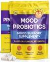 InnovixLabs Mood Probiotic for Women & Men, Clinically Studied fordøjelsestilskud & Mood Support, Lactobacillus helveticus Rosell- 52ND & Bifidobacterium longum Rosell- 175, 60 kapsler