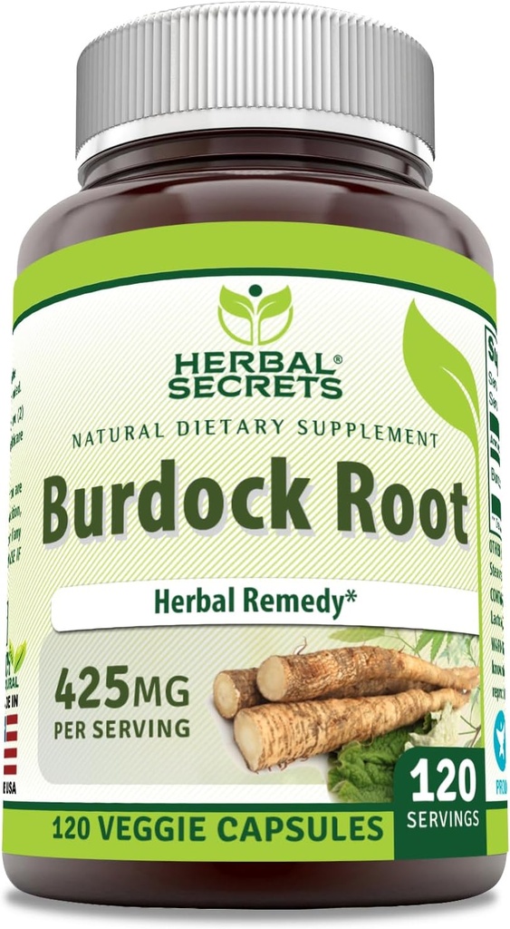 Herbal Secrets Burdock Root Supplements 124; 425 Mg Per Serving