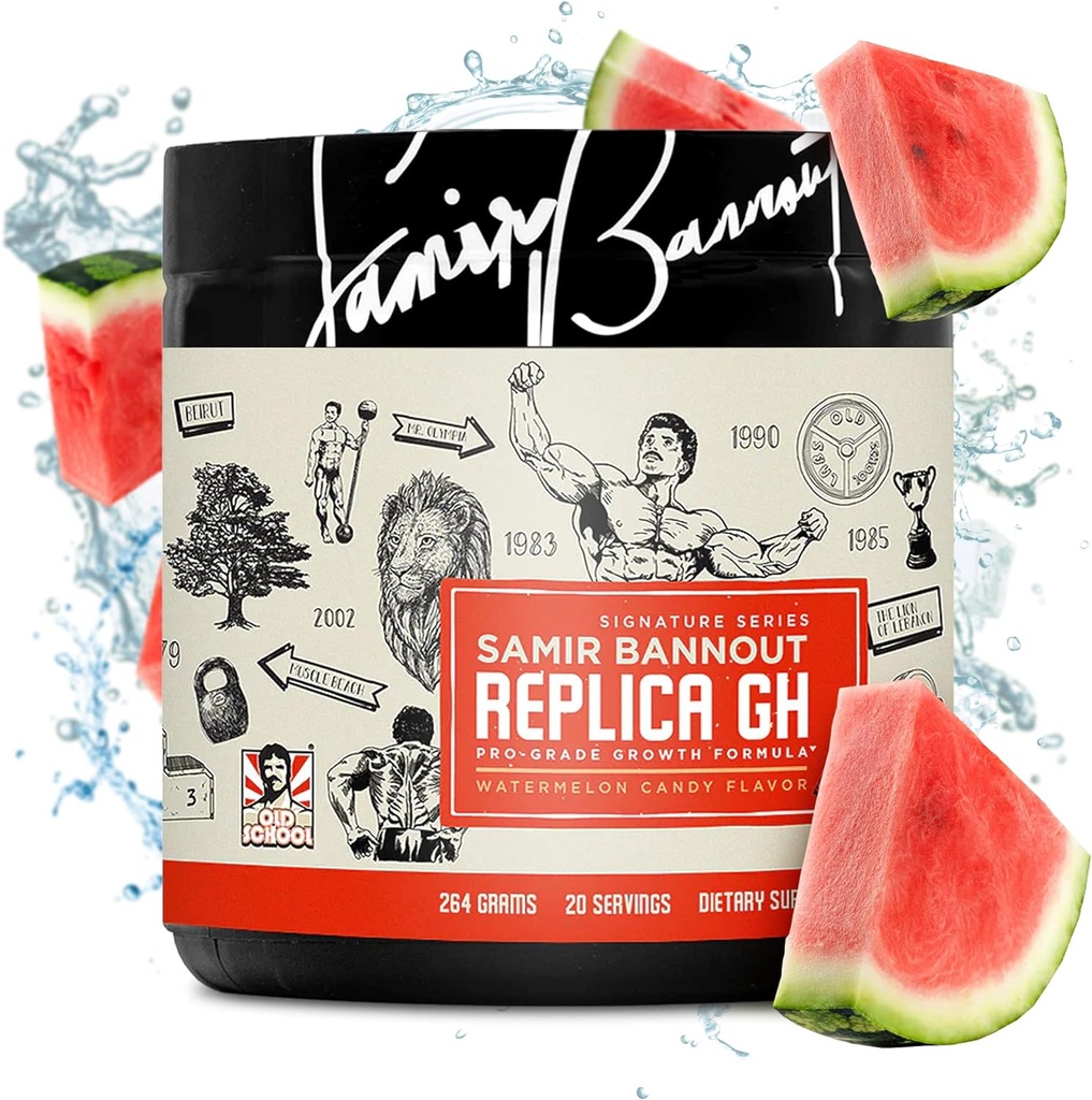 Replica Gh - Muscle Building GH Boosting Powder - Hormone Optimizer & Muscle Growth Kosttilskud - Eksklusiv OSL Mr. Olympia Samir Bannout Samarbejde - Watermelon Candy Flavor - 20 Serveringer