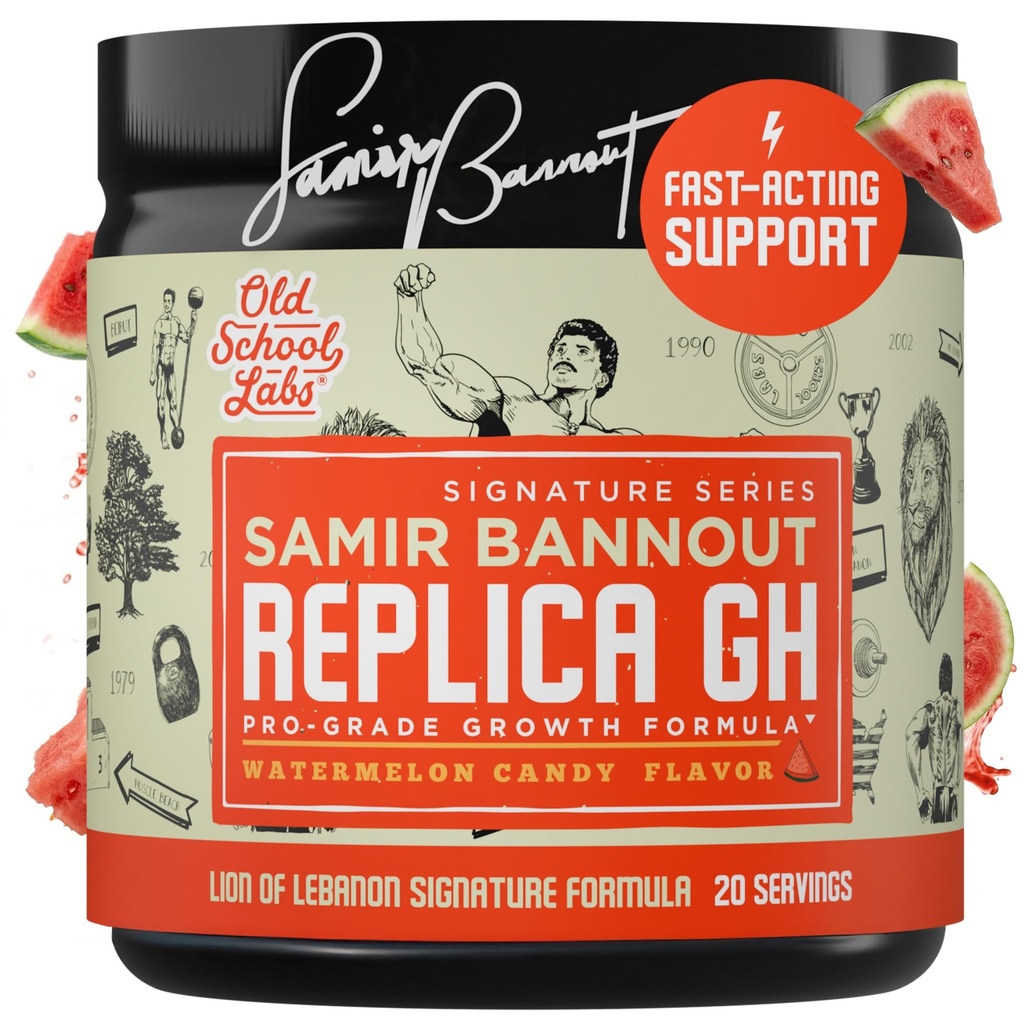 Replica Gh - Muscle Building GH Boosting Powder - Hormone Optimizer & Muscle Growth Kosttilskud - Eksklusiv OSL Mr. Olympia Samir Bannout Samarbejde - Watermelon Candy Flavor - 20 Serveringer