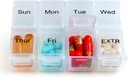 Ugentlig rejse Pill Organizer sag for Purse med Aftagelig 7 Dag Box, Fashificent Pill Container til medicin, Vitamin, tillæg