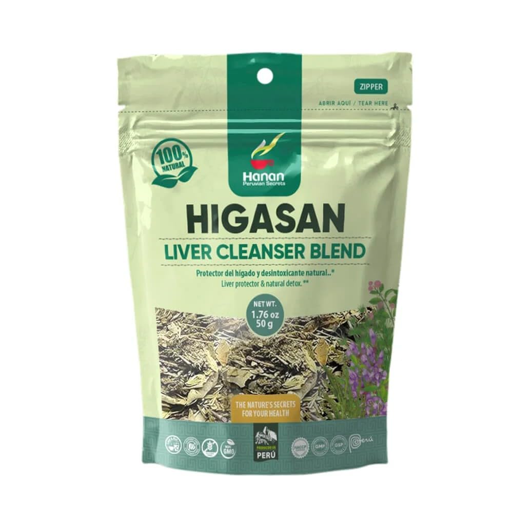 Hanan Peruvian Secrets Higasan Herbal Tea Remote 124; 100% naturlige lever Cleanser Remote 124; 1,76oz / 50g Remote 124; naturligt aids i Cleaning leveren og opretholdelse af sunde Cholesterol Niveauer - 6 Pack
