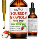 Soursop Graviola Liquid Drops til Cell Support & Regeneration, Immunboost, Slap af, lever og søvn, Soursop Bitters Liquid, Sukker / Gluten Free, Naturlige Jordbær Flavor - 2 Fl Oz (60ml) Flaske