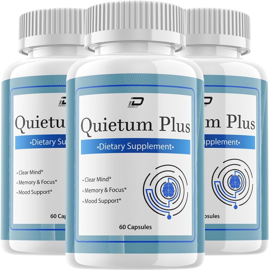 Quietum Plus Brain Supplement Capsules – All-Natural Maximum Strength Formula for Enhanced Memory and Focus Pills, QuietumPlus Support and Reviews (3 Pack – 180 Capsules)