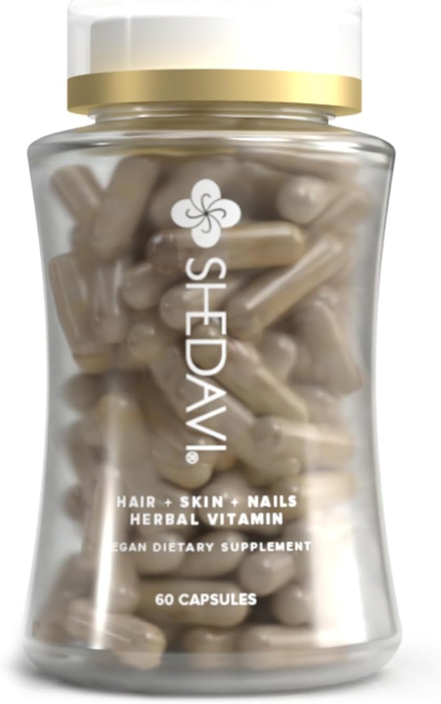 Shedavi Ikoniske naturlige hår vitaminer til hurtig hårvækst - Pure hår kosttilskud formuleret med vitaminer til at fremme Thicker, stærkere hår - Vegansk hårpleje for hårtab - ikke-GMO (60 kapsler)