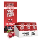 Ernæringsmæssige designs LPS flydende collagen & whey protein supplement - non-GMO drik, sukkerfri - fremmer sund hud & hår til mænd og kvinder, Cherry, Single Serve (25 Pakker)