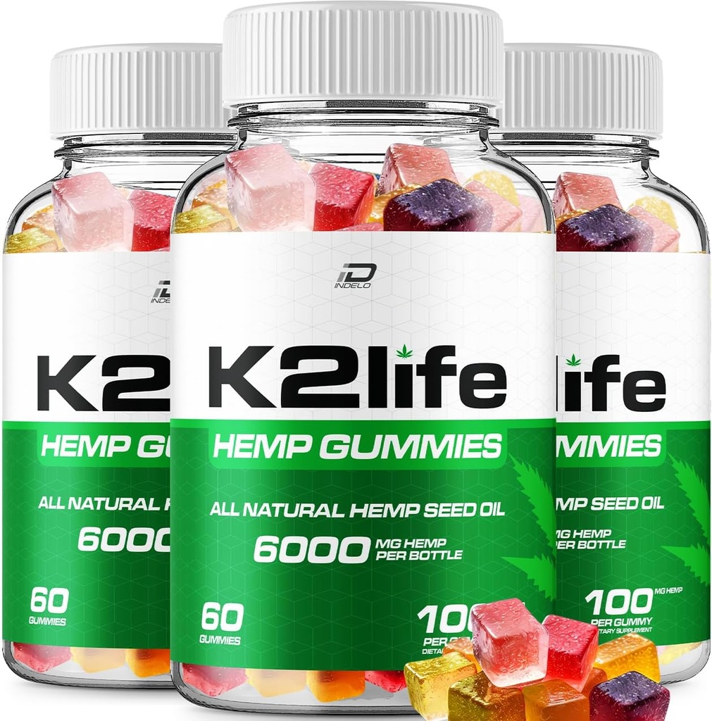 K2Life Hamp Gummies - med Hamp Seed Extract K2 Life Hamp Gummies Tinnitus Herbal Support, Sundhed og Wellness Support, All Natural K2Life Hamp Gummies Advanced Formel (3 Pack - 180 Gummies)