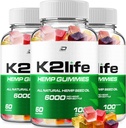 K2Life Hamp Gummies - med Hamp Seed Extract K2 Life Hamp Gummies Tinnitus Herbal Support, Sundhed og Wellness Support, All Natural K2Life Hamp Gummies Advanced Formel (3 Pack - 180 Gummies)