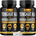 (2 Pack) Tongkat Ali Fadogia Agrestis for mænd Supplement, mandlige nitrogenoxid Booster Longjack Tongkat Ali Extract Powder Vitaminer Test Pump Flow Performance Blend Tongkat- Ali for kvinder (120 kapsler)