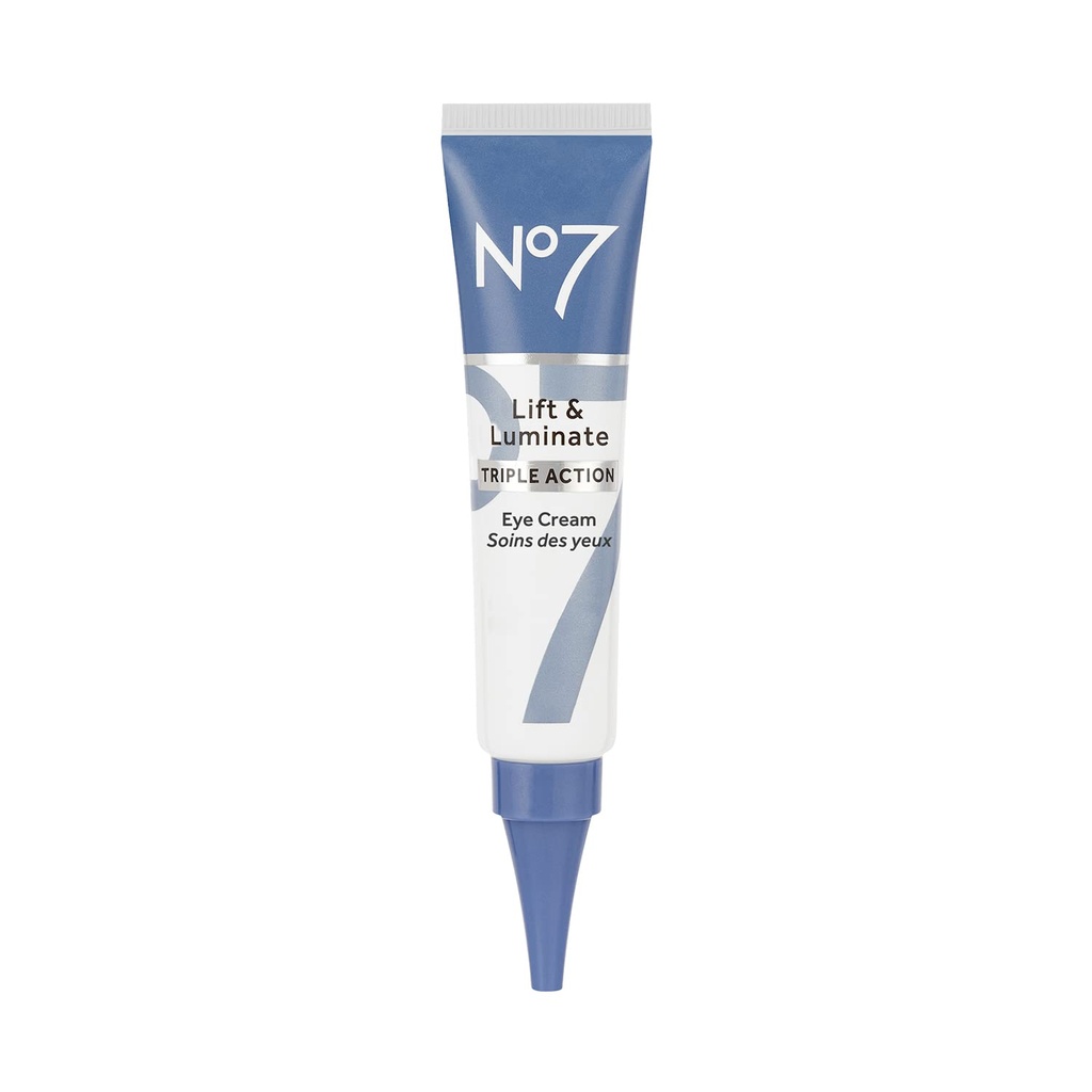 No7 Lift & Luminate Triple Action under Eye Cream - Mørke cirkler under Eye Behandling med C-vitamin & Collagen Peptid Technology - hjælper med at reducere Puffiness, poser & udseendet af Wrinkler (0,5 Oz)