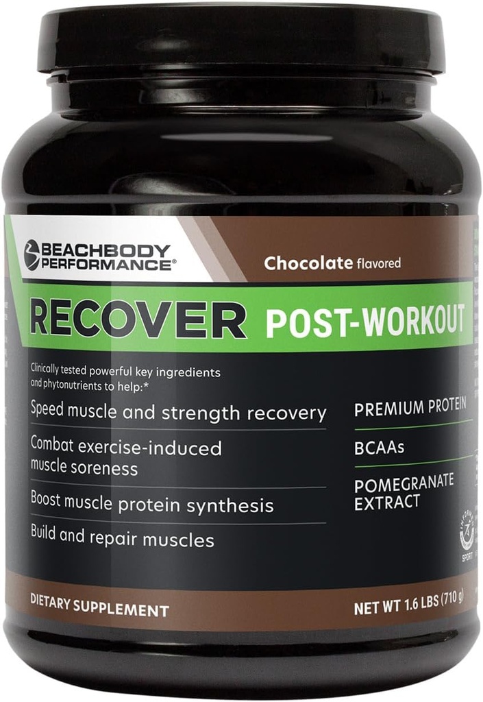 BODi Recover Whey Protein Powder Blend- Post- Workout Chocolate Whey supplement til muskel inddrivelse med 20g Protein, BCAA, Pomegranate Extract - Hurtig inddrivelse - 20 Serving Tub