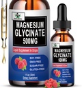 Pure Magnesium Glycinate Note 124; Flydende Magnesium Supplement 500mg til søvn, nerve, ben og hjerte sundhed
