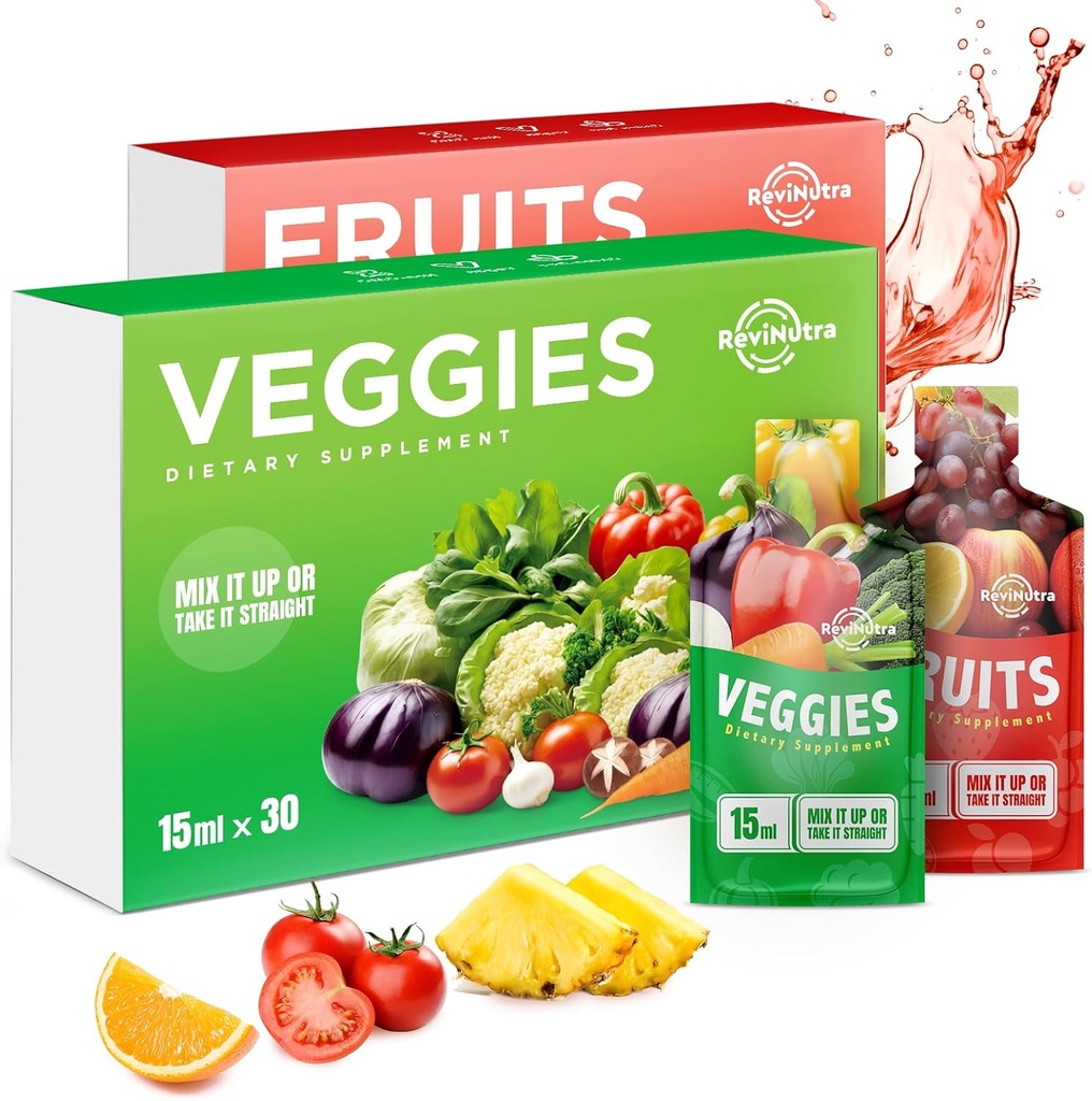 Fruit and Veggies Supplement - 60 Pouches Superfoods & Super Greens for Adults & Kids