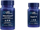 Life Extension Macuguard Eye Health Supplement med Lutein, Meso-Zeaxanthin, Saffron & Astaxanthin - 60 Greve og Super K Vitamin K1 K2 MK- 7 MK-4 Vitamin C - 90 Softgels
