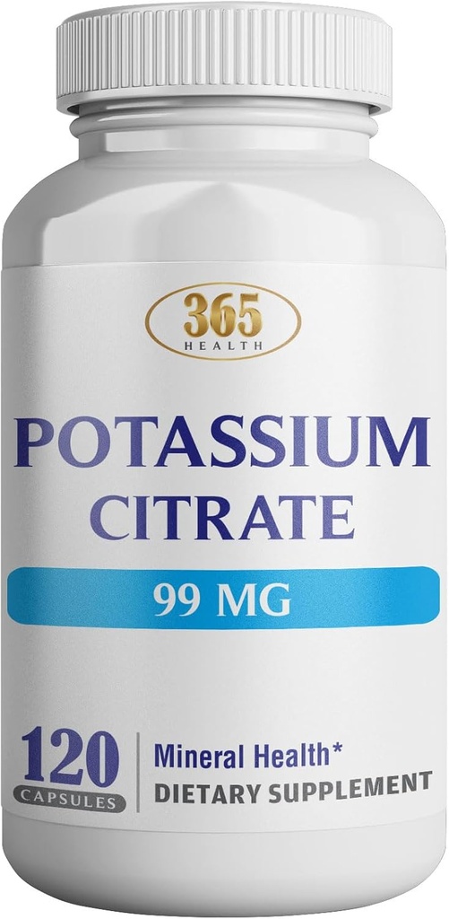 Health Kalium (Citrate) - Essential Electrolyte supplement til støtte nerve & muskelfunktion Heart Health & Energy * - Kalium Citrate Capsule - 120 Kapsler