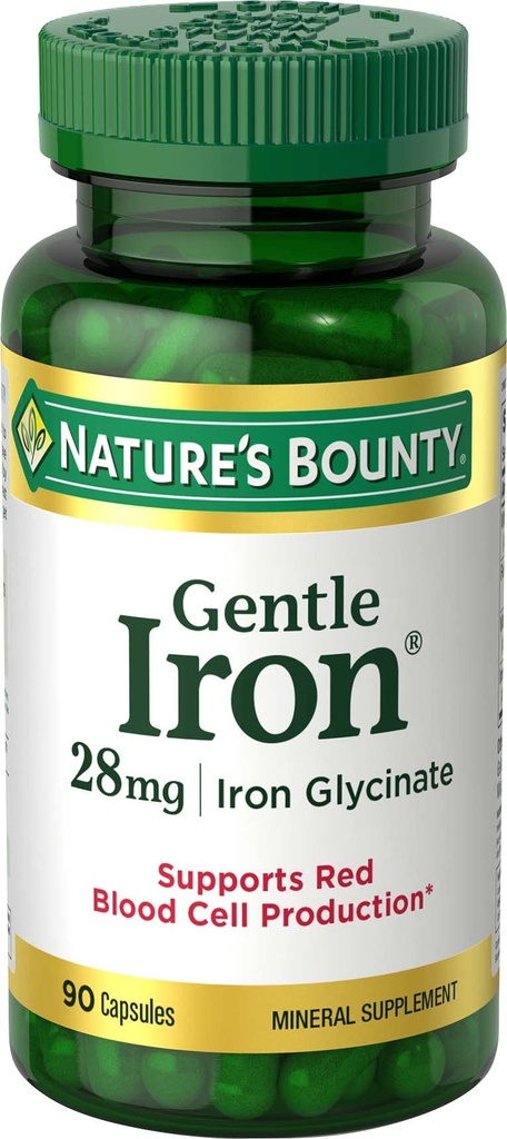 Nature 's Bounty Gentle Iron 28 mg 90 Kapsler