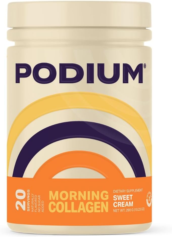 Podium Nutrition, Morning Collagen, Sweet Cream, 20 Servere, Collagen Protein, Gluten Free, Soy Free