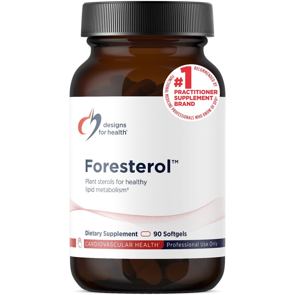 Design for Health Plant Steroler og Stanoler - Foresterol Stanol Sterol Supplement med Beta- Sitosterol fra nåletræ Pine - Designet til at hjælpe med at opretholde sunde Cholesterol Niveauer (90 Softgel)