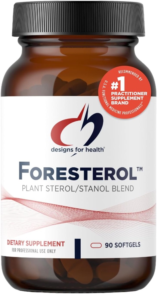 Design for Health Plant Steroler og Stanoler - Foresterol Stanol Sterol tillæg med Beta- sitosterol fra nåletræ Pine - designet til at hjælpe med at opretholde sunde Cholesterol Niveauer (90 Softgel)