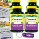 Valg Bundle Spring Valley kanel kost Supplement 1000mg 400 ct vegetariske kapsler 4 pk (1600 i alt) + "Vitality Vitamin" Guide & Pill Container (6 genstande)!