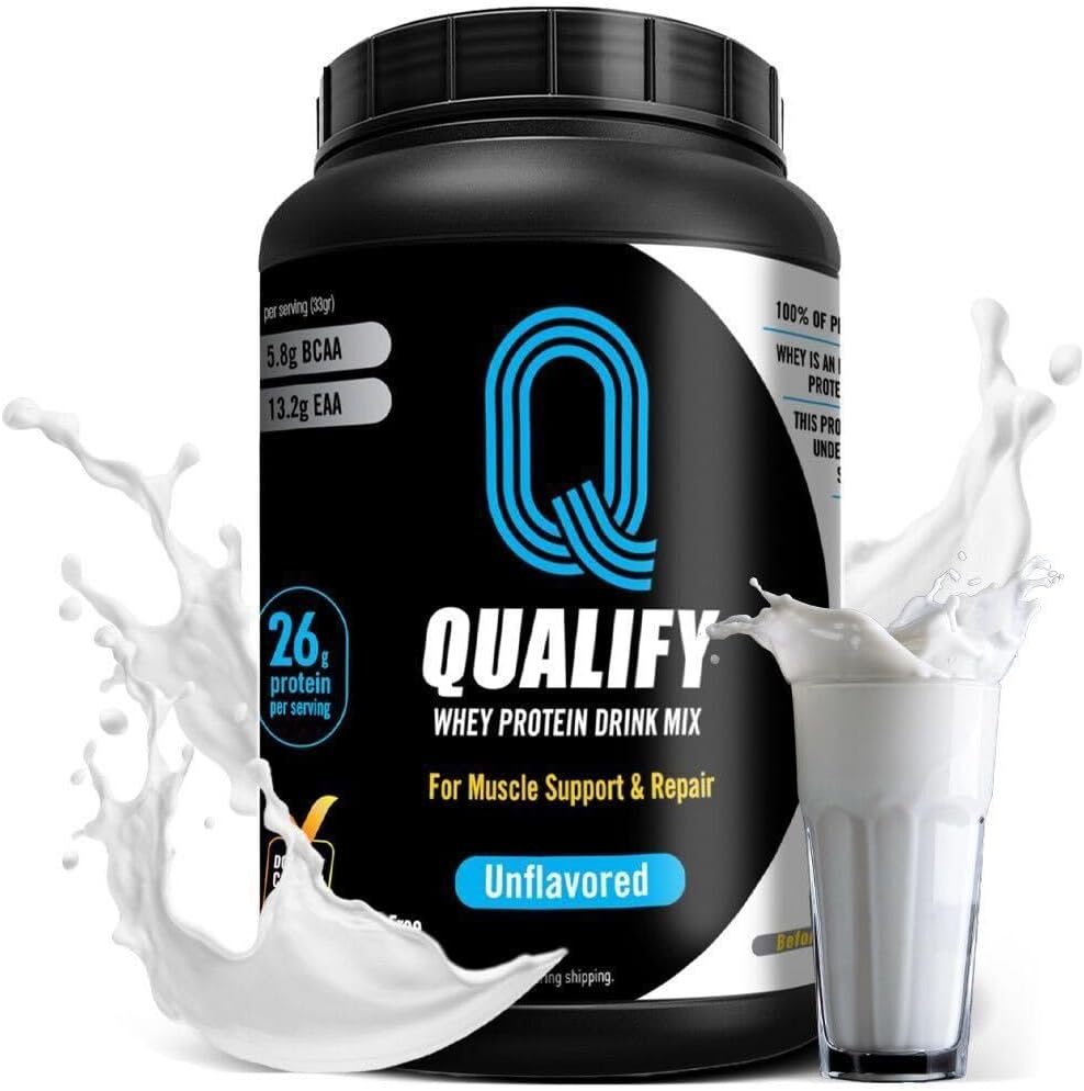 Unflavored Whey Protein Powder. 25g Protein Shake Powder for Post Workout Recovery, Smoothie & Baging. Gluten & Sugar Free, Highly Kosher, Essential Aminosyrer (5.5g BCAA, 2.7g Leucine), 23 Servere