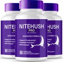 Nite Hush Pro Brain Kosttilskud til hukommelse og fokus kapsler, NiteHush Advanced Formel Brain Health Support - Maksimal styrke Nootropics NitePushPro Alle naturlige support piller anmeldelser (3 Pack)