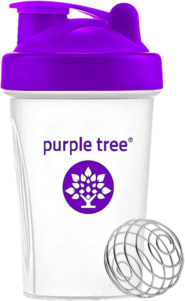 lilla træ Protein Ryst flaske, læk bevis mixer Cup med rustfrit stål blending Ball Note 124; 20 Oz Shaker Blender for Protein, Hydration & Supplement blandinger