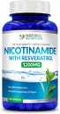 Generisk Natural Vitamin Extra Strength Nicotinamid med Resveratrol 1200mg (vitamin B-3) 120 Veggie Capsules Gluten Free & Non- GMO
