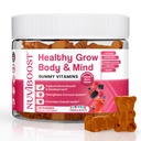 Sund Grow Vækst Gummier rig på calcium, Vitamin C, D3, K2, L- Arginin, Ashwagandha, og andre, Boost Bone Sundhed & Immunitet, Multivitamin, for børn 5 +, Teens og voksne.