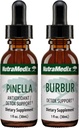 NutraMedic Detox Support Bundle - Flydende dråber til cleansering & Detox Support & Occassional Brain Fog - Pinella Anise Drops & Burbur Uddrag for sund afgiftning (2 Greve, 1 Oz)