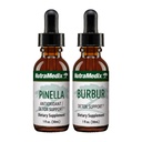 NutraMedic Detox Support Bundle - Flydende dråber til cleansering & Detox Support & Occassional Brain Fog - Pinella Anise Drops & Burbur Uddrag for sund afgiftning (2 Greve, 1 Oz)