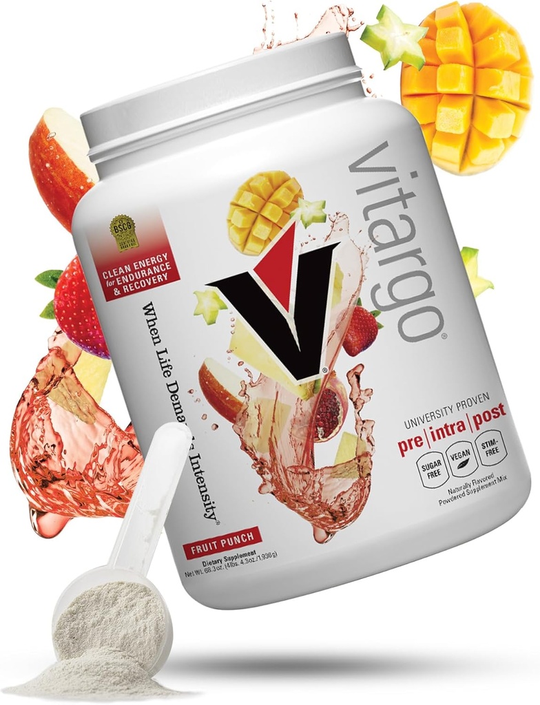 Vitargo Carbohydrate Powder, 2X Hurtigere Digesting, 4,4 LB Fruit Punch, No Bloat, No Crash, Pre, Intra & Post, Sugar- Free Complex Carb Powder for Recovery, Endurance & Muscle Gain, Lavet i USA