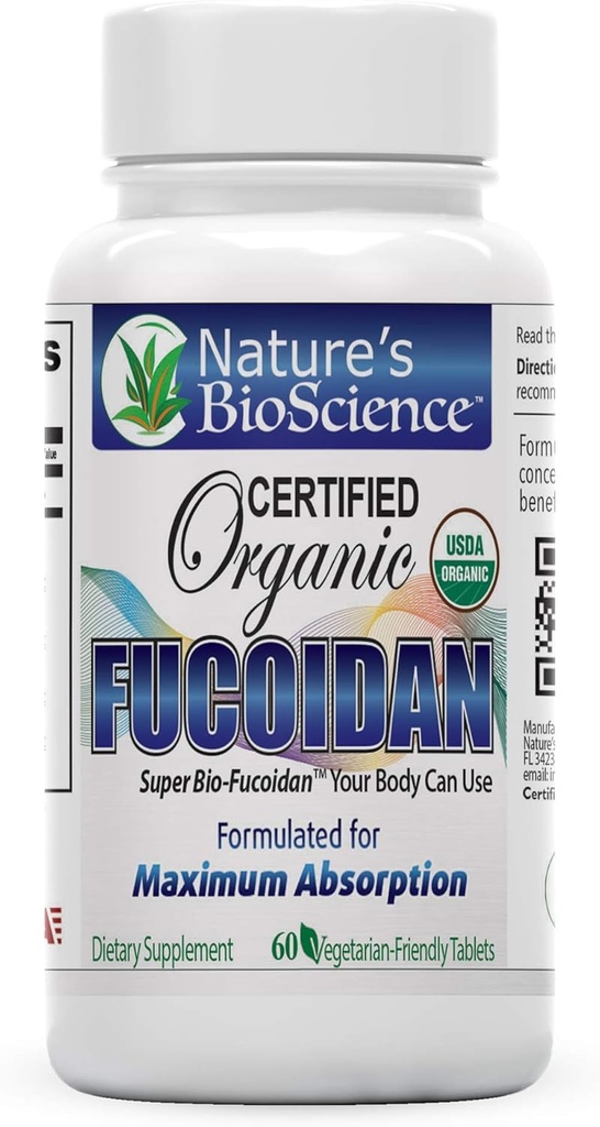 Naturens BioScience ® Certificeret USDA Organic Fucoidan 6 Flasker Pack