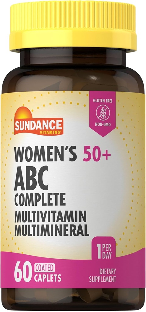 Sundance kvinders 50 + ABC Complete Multivitamin- > 124; 60 kapsler - > 124; med multimineral formel - > 124; Non- GMO og Gluten Free Supplement
