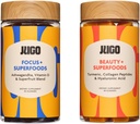 JUGO Beauty + Focus Gummies Bundle - Ashwagandha, Collagen & Biotin - Understøtter fokus, stress Relief, hår, hud & negle - Plant- baseret, gluten- fri