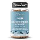 Konception Fertilitet Kosttilskud til kvinder - Aids Ovulation, Hormonal Balance, & regelmæssige cykler - Prenatal Vitamin Support med Myo-Inositol, Folate, Folinsyre, Vitex - 60 Vegetar bløde kapsler