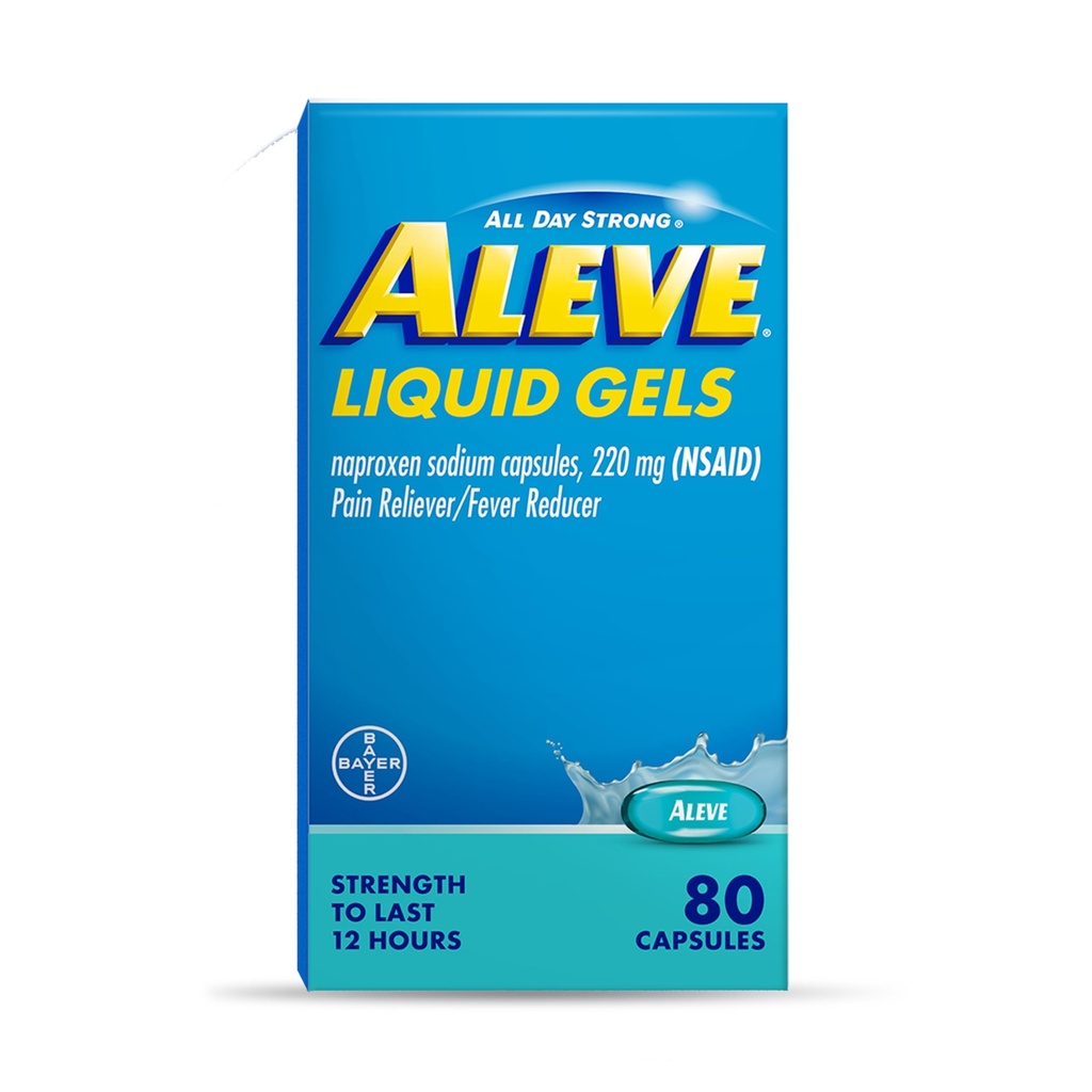 Aleve Pain Reliever & Fever Reducer flydende geler, Naproxen Natrium, Smerte Relief, 80 Tæl