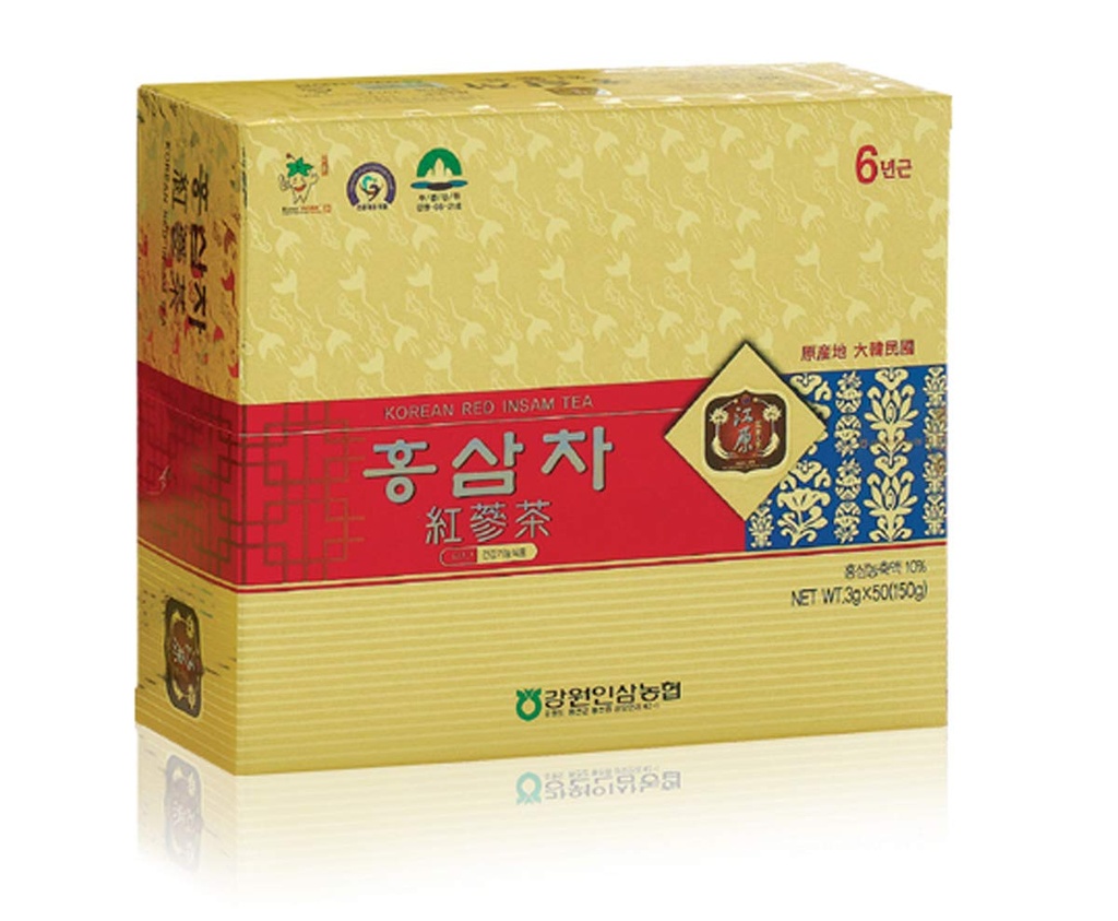 Gangwoninsam] 6 År Koreansk Rød Ginseng Tea (3g x 50 Pakninger) - Indeholder 6 År Koreansk Rød Ginseng Uddrag, Koreansk Tea, Individuelt pakket