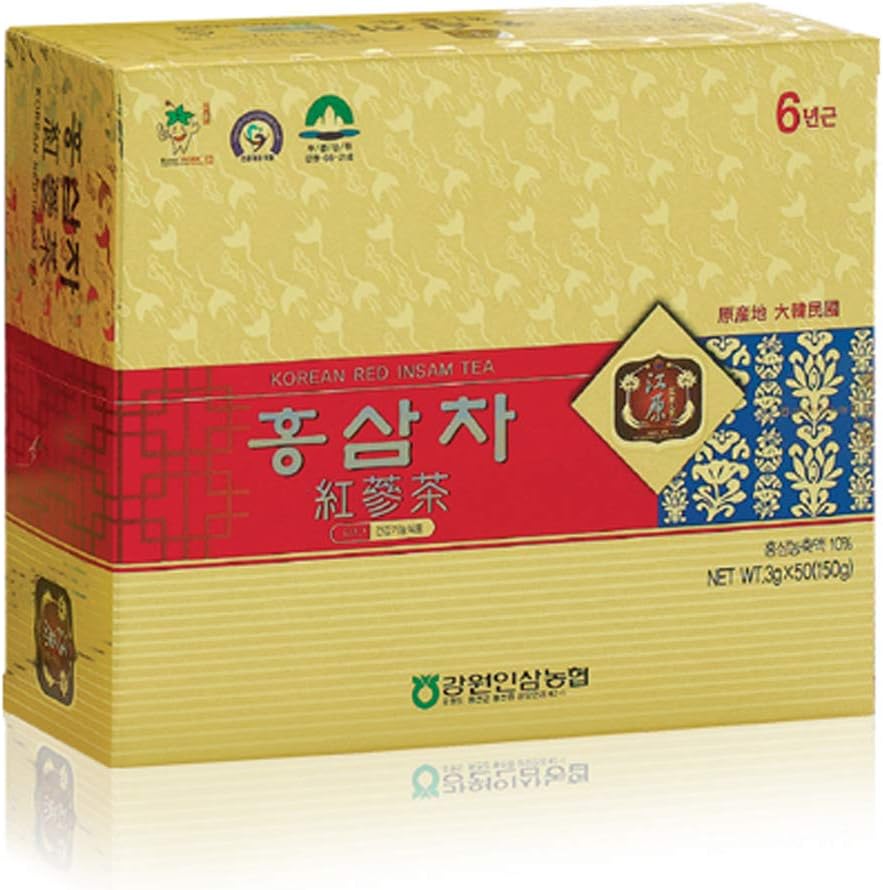 Gangwoninsam] 6 År Koreansk Rød Ginseng Tea (3g x 50 Pakninger) - Indeholder 6 År Koreansk Rød Ginseng Uddrag, Koreansk Tea, Individuelt pakket