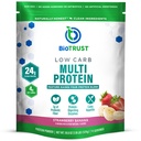 BioTrust Low Carb Protein Powder - Lækker Whey & Casein Blend fra Grass- Fed Hormone Free Cows - Ikke GMO, Gluten Free (Jordbær Banana)