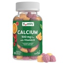 Yumfs Calcium 500mg med vitamin D3 - Hindbær & Orange Flavor Calcium Vitamin D Gummies, Chewable Calcium Supplement for børn & voksne, Vitamin D Calcium Gummies, Kosher Halal Gluten Free (60 Greve)